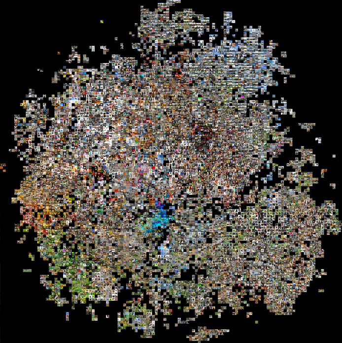 t-SNE visualization of CNN codes - Andrej Karpathy, 2014