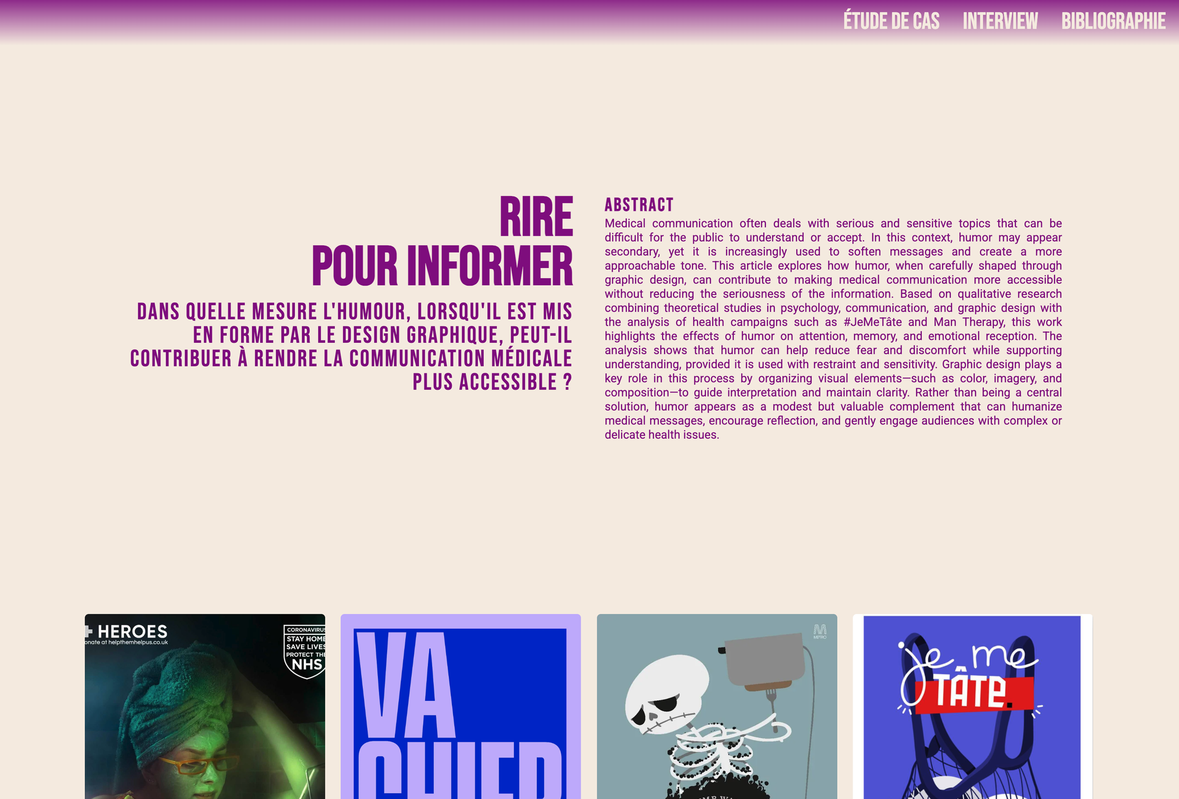 le mémoire et le projet en ligne de tiphaine martin