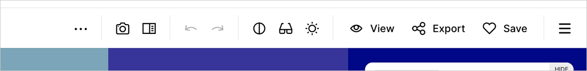 les outils d'export du logiciel en ligne Coolors