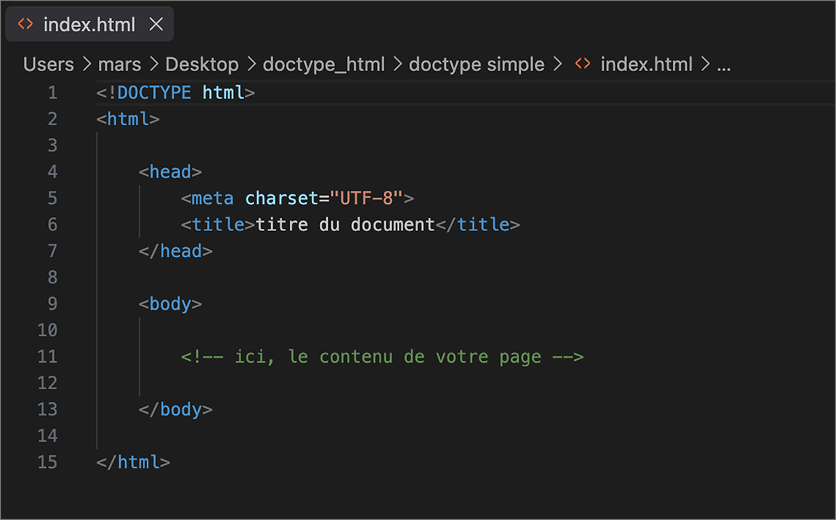 la forme basique du doctype