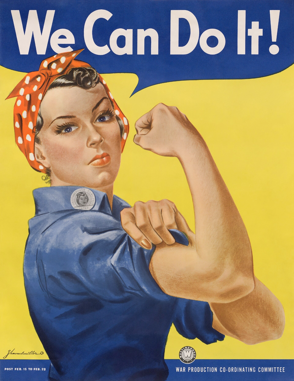 cette affiche de propagande patriotique patronale américaine, a été réalisée par john howard miller en 1943