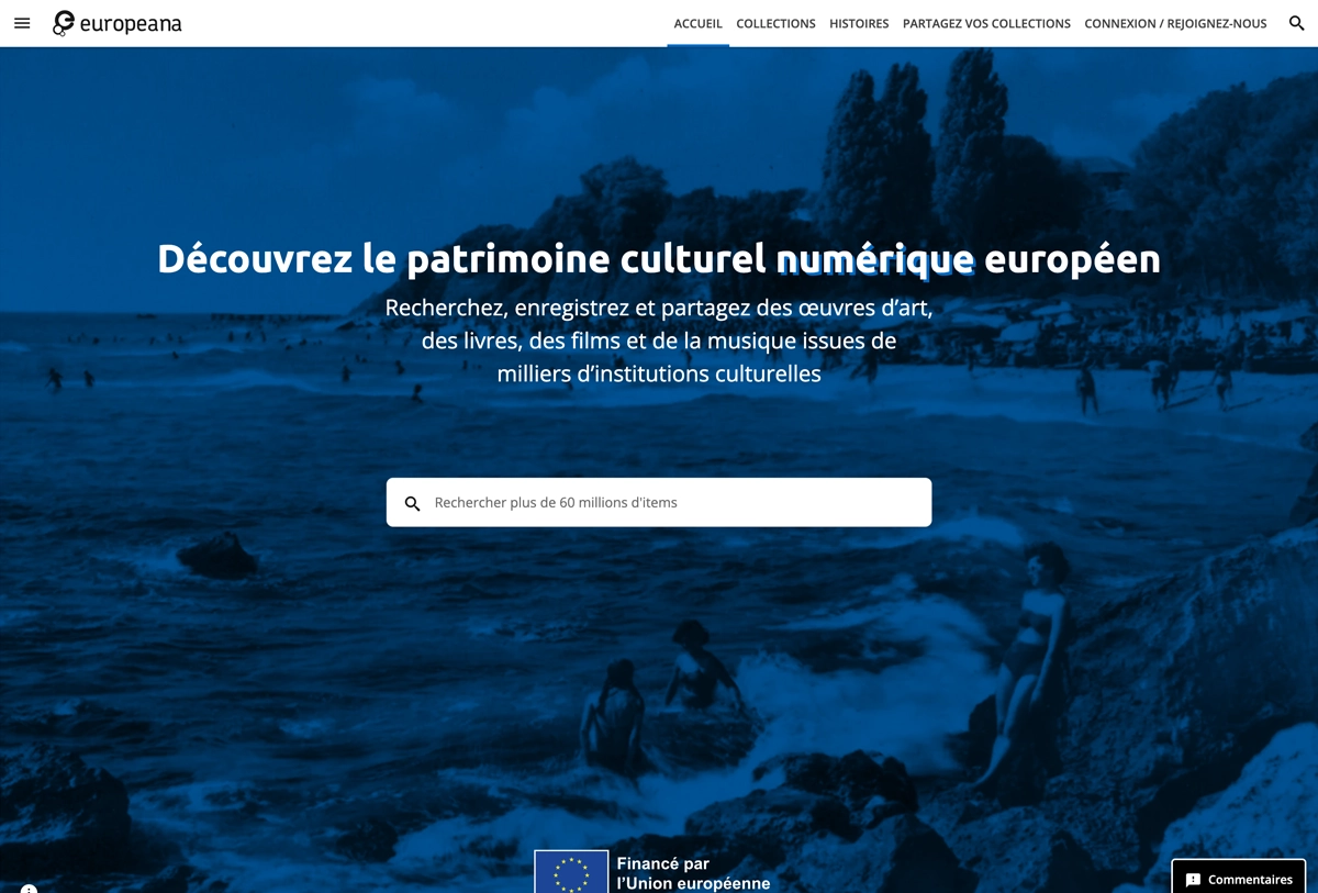 page d'accueil du site : europeana